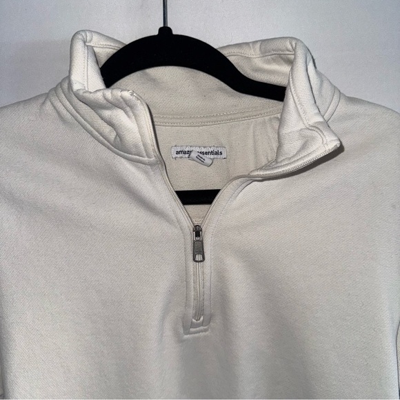 Amazon Essentials Cream 1/4 Zip Pullover Sweatshirt - Picture 3 of 7